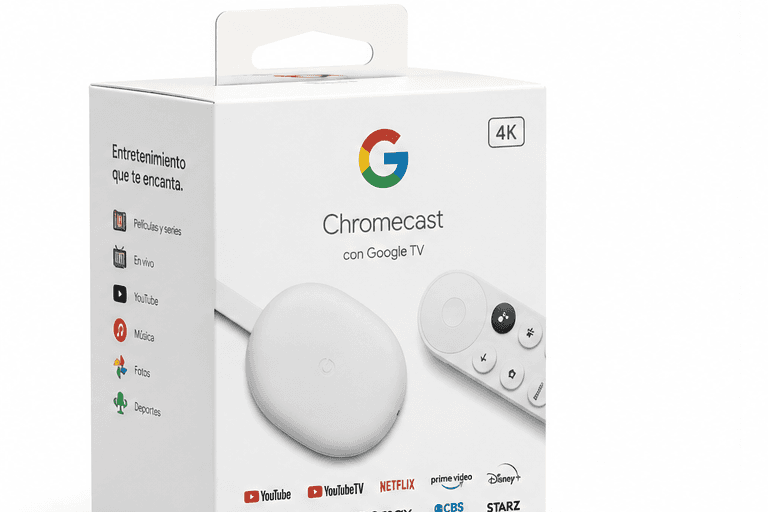 Chromecast con Google TV 4K en caja