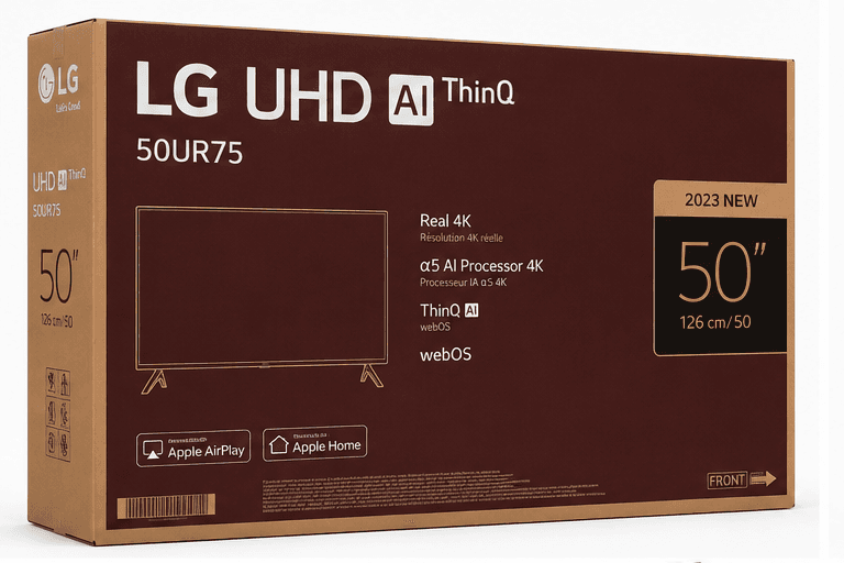 Smart TV LG 50 pulgadas 4K en caja
